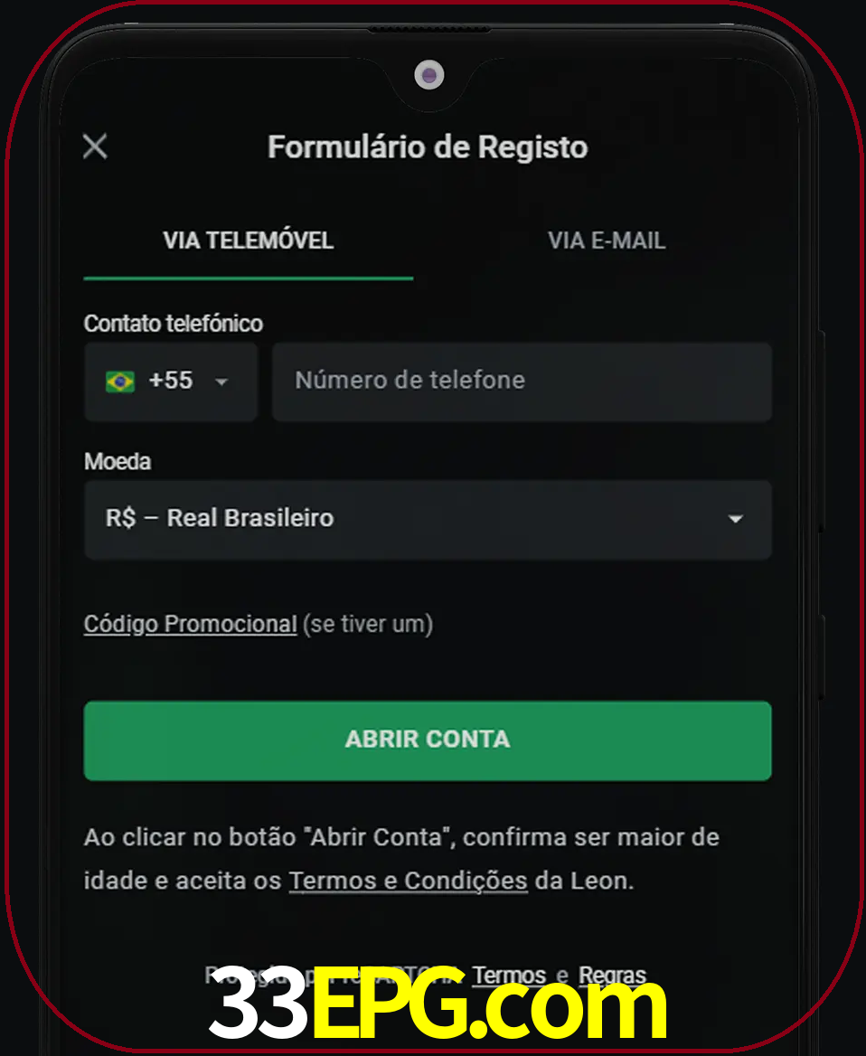 Abra o aplicativo e inicie o processo de registro.