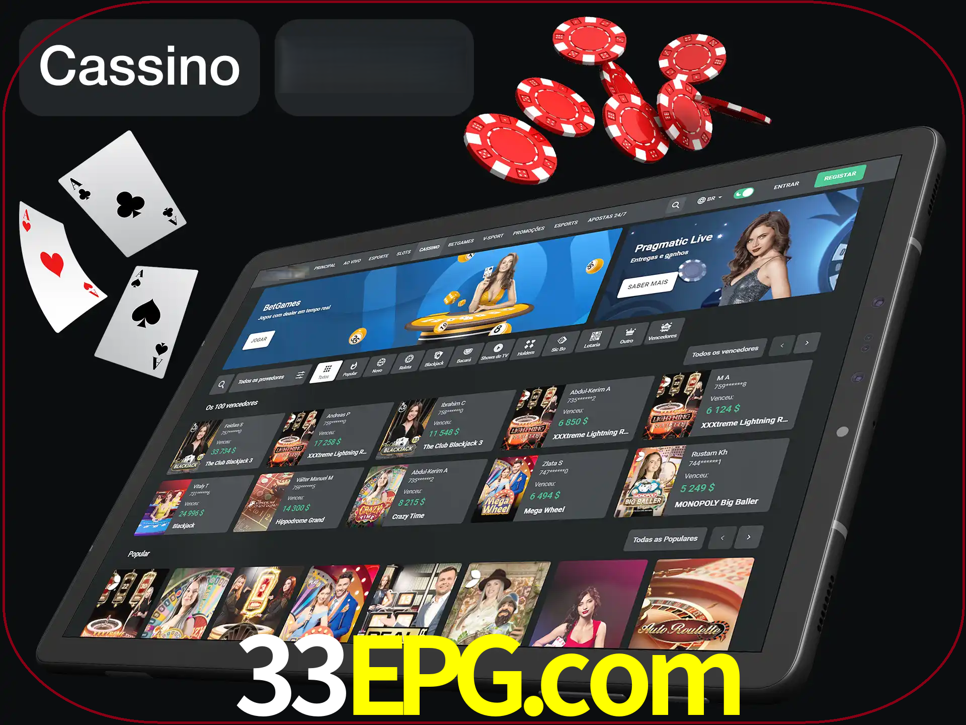 Jogue vários jogos de cassino em nosso cassino.